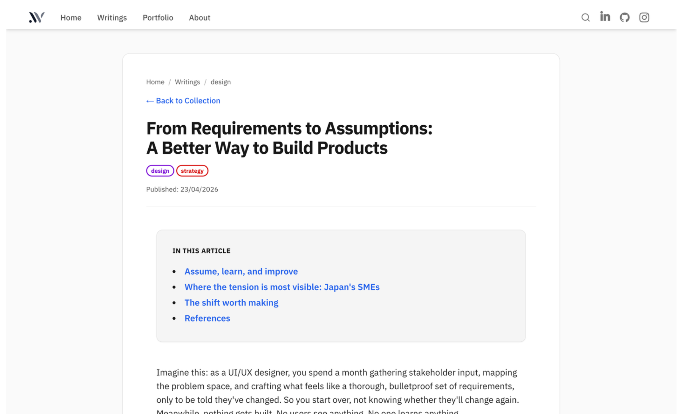 Original article page with sans-serif type and a gray 'IN THIS ARTICLE' box